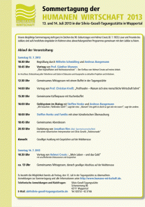 Sommertagung Humane Wirtschaft 2013