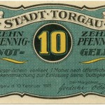 Torgauer Notgeld 1921 10 Pfennig Variante 2 Vorderseite