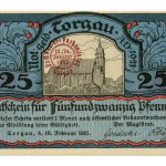 Torgauer Notgeld 1921 25 Pfennig Dachdecker-Verbandstag Vorderseite