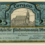 Torgauer Notgeld 1921 25 Pfennig Variante 1 Vorderseite