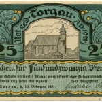 Torgauer Notgeld 1921 25 Pfennig Variante 2 Vorderseite