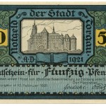 Torgauer Notgeld 1921 50 Pfennig Variante 1 Vorderseite