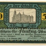 Torgauer Notgeld 1921 50 Pfennig Variante 2 Vorderseite